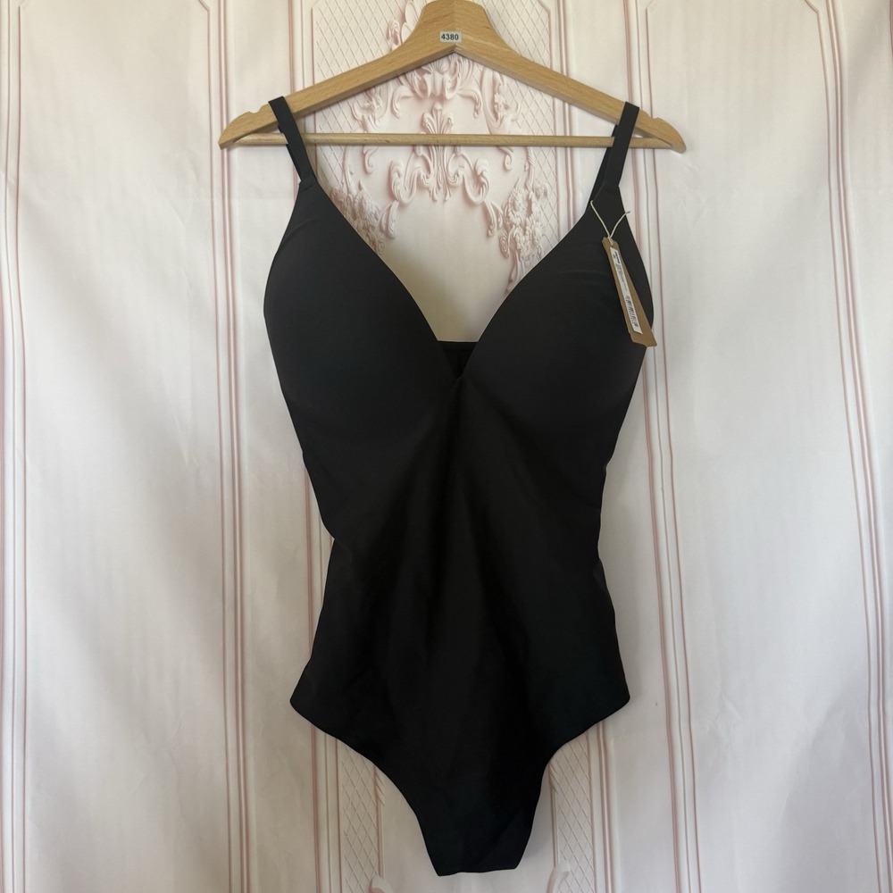 Skims Body Super Push-Up Thong Bodysuit Onyx Black Size Large NWT $128